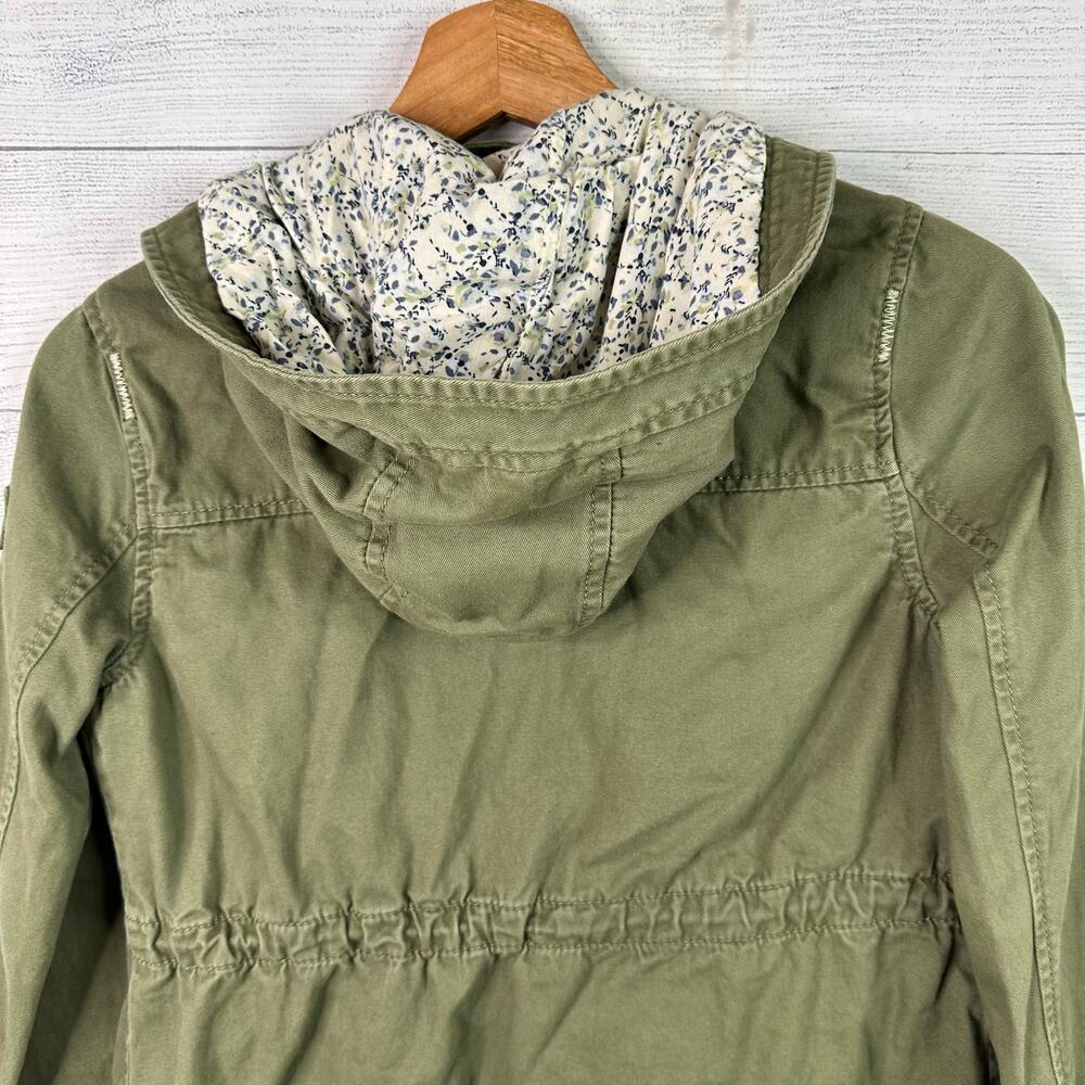 Abercrombie Fitch Kids 11/12 Utility Style Army Green Hooded Khaki Jacket - Picture 7 of 10